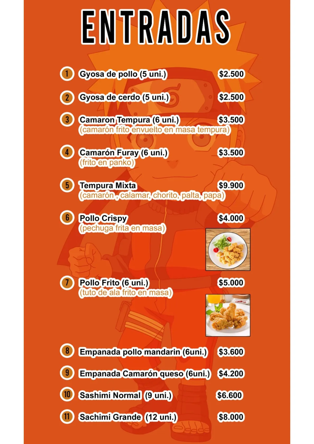 Carta Sushi NU